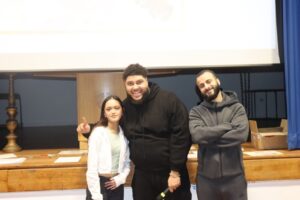 From left to right: Rowelyn-Jane, Big Zuu and Hyder